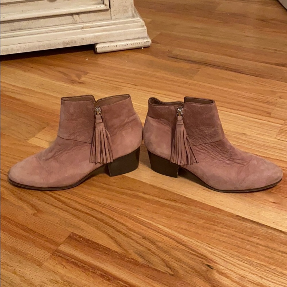 Coach fringe tassel booties